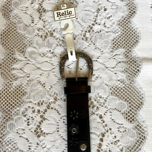 NWT Relic Women’s Floral stud eyelet black belt, SIZE XL